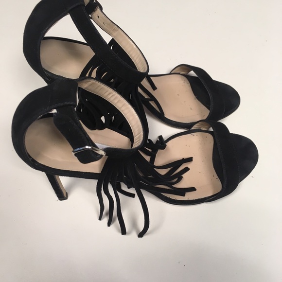 manolo black suede fringe chaos sandal - Picture 6 of 7